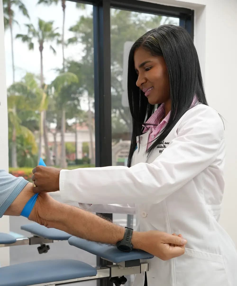 Dr. Bruna Jebelev with a patient at Clear Access MD